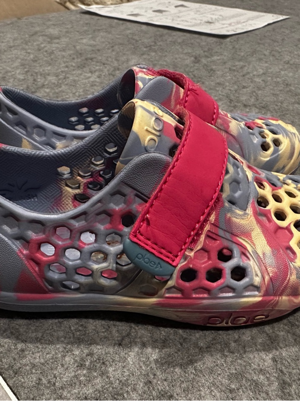 PLAE Shoes Jefferson Kids Clogs in Pink and Yellow Tie-Dye